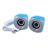 Ezeey T11 Mini 1+1 Ses Bombası USB 2.0 Stereo Hoparlör Mavi - Gri thumbnail 2