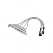 Pc Anakart 9 Pin Header 4 Port Usb 2.0 Dişi Kablo Pci Braketi - 3