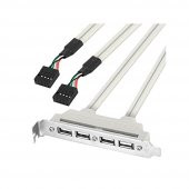 Pc Anakart 9 Pin Header 4 Port Usb 2.0 Dişi Kablo Pci Braketi - 7