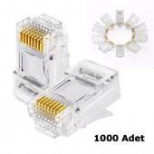 Rj45 Konnektör 1000 Adet Network Cat5 Cat6 Jak Jack Ethernet Uç - 1