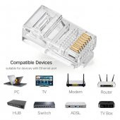 Rj45 Konnektör 1000 Adet Network Cat5 Cat6 Jak Jack Ethernet Uç - 5