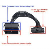 24 Pin Atx Dual Psu Çoklayıcı Adaptör Anakart Mining Kablosu - 2