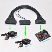 24 Pin Atx Dual Psu Çoklayıcı Adaptör Anakart Mining Kablosu - 4
