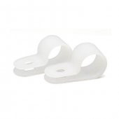 30Mm R Tipi Kelepçe Plastik Kablo Klipsi - Kablo Toplayıcı Beyaz thumbnail 2