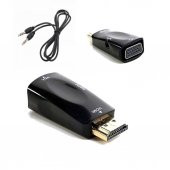Hdmi To Vga Çevirici Dönüştürücü Adaptör 3.5Mm Ses Çıkışlı 1080P (551664310) - 1