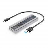 Fideco USB 3.1 Gen2 Type-C to M.2 PCIe NVMe SSD Harddisk Kutusu Gri thumbnail 1