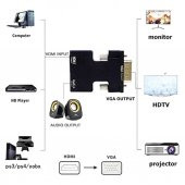 Ses Destekli Hdmi To Vga Çevirici Dönüştürücü Adaptör 1080P (551664312) - 8