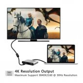 4In1 Type C To Usb 3.0 + Hdmi + Gigabit Ethernet + Type-C Adaptör (551664302) - 7