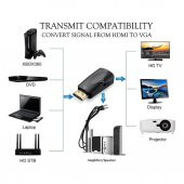 Hdmi To Vga Çevirici Dönüştürücü Adaptör 3.5Mm Ses Çıkışlı 1080P (551664310) - 10