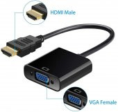 Hdmi To Vga Kablo Çevirici Siyah thumbnail 1