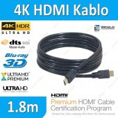 Wozlo 4K Altın Uçlu HDMI Kablo 1.8 M - 4