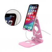 Masaüstü Telefon Tutucu Stand Katlanabilir Mobil Dock Pembe (551664187) - 2