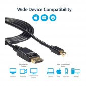 Wozlo Mini Display Port to Display Port Kablo 4K 60Hz Thunderbolt 2 Kablosu 3 M - 2