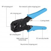 Rj45 Ethernet Rj11 Rj12 Rj45 Telefon Sıkma Çakma Pensesi Cat5 Cat6 Pense+ Kablo Soyucu - 2
