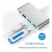 Type C To 2xUsb 2.0 + Usb 3.0 Hub Çoklayıcı + Usb-C Metal Gövde - 5