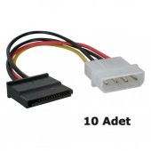 Wozlo Sata Power Kablo - Sata Hdd Harddisk Güç Kablosu - 10 Adet - 1