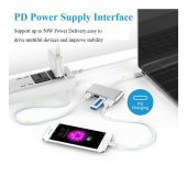 Type C To 2xUsb 2.0 + Usb 3.0 Hub Çoklayıcı + Usb-C Metal Gövde - 7