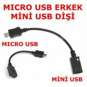 Mikro Micro Usb Mini Usb Çevirici Kablo Adaptör - 2