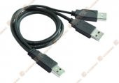 Harici Disk Hdd Bağlantı Kablosu Usb Y Kablo 3 Ucu Usb Kablo - 5