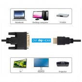 Hdmi To Dvi Kablo Dvi To Hdmi Altın Görüntü Kablosu Çift Yönlü 5M - 4