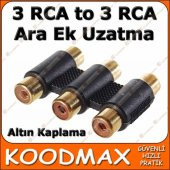 Rca Dişi Dişi - Rca Uzatma - 3Lü Rca Lale Kablo Uzatma Aparatı 519137335 thumbnail 2