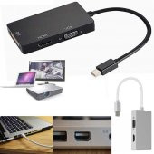Mini Displayport To Hdmi Dvi Vga Kablo Çevirici Dönüştürücü Thunderbolt - 5