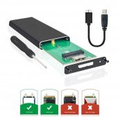M.2 Ngff To Usb 3.0 Ssd Sata Hdd Harddisk Kutusu - Aliminyum Kasa thumbnail 1