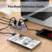 Orico 4 Port USB 3.0 Şeffaf Çoklayıcı HUB MH4U-U3 thumbnail 4
