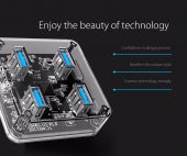 Orico 4 Port Usb 3.0 Çoklayıcı Çoğaltıcı Hub Şeffaf Gövde 5 Gbps thumbnail 7