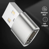 Usb To Type-C Dişi Çevirici Dönüştürücü Adaptör - 8
