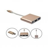 Apple Macbook Usb 3.1 (Type-C) To Hdmi + Usb 3.0 Çevirici Kablo - 1