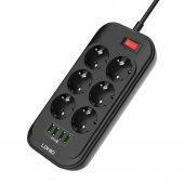 Ldnio SE6403 4xUsb Çıkışlı 6lı Akım Korumalı Priz 2 Metre Siyah - 3
