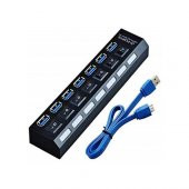 7 Port Usb 3.0 Çoklayıcı Hub Anahtarlı Işıklı Adaptörlü Ic Chipli (518992114) - 3