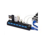 7 Port Usb 3.0 Çoklayıcı Hub Anahtarlı Işıklı Adaptörlü Ic Chipli (518992114) - 5