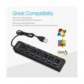 7 Port Usb Hub Çoklayıcı Çoğaltıcı Onoff Düğmeli Işıklı Adaptörlü (518962660) thumbnail 6