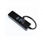 Wozlo RJ45 3 Port USB 3.0 Hub Çoklayıcı Gigabit Ethernet Lan Ağ Adaptörü thumbnail 1