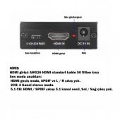 Turbosepet Hdmi To Hdmi Audio Optik 3D 4K-2K Metal Hdmı Ses Ayırıcı thumbnail 5