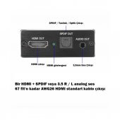 Turbosepet Hdmi To Hdmi Audio Optik 3D 4K-2K Metal Hdmı Ses Ayırıcı thumbnail 6