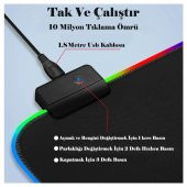 Işıklı Rgb Mouse Pad 25-35Cm Rgb Işıklı Mouse Ped Kaymaz Taban - 8
