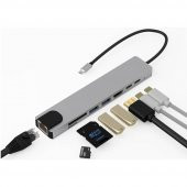 8 In 1 Type C To Hdmı- Sd/ Tf- 2 USB 3.0- USB-C Pd Ethernet Kablo - 2