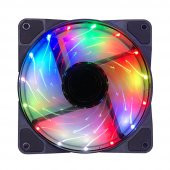 12Cm Kasa Fanı 3D 15 Led Rgb Soğutucu Fan Sessiz Renkli Işıklı thumbnail 1