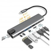 8 In 1 Type C To Hdmı- Sd/ Tf- 2 USB 3.0- USB-C Pd Ethernet Kablo - 4