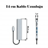 6 In 1 Type C To Hdmı / 2 USB 3.0- USB-C Pd- Sd Tf Çevirici Kablo - 6