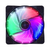 12Cm Kasa Fanı 3D 15 Led Rgb Soğutucu Fan Sessiz Renkli Işıklı thumbnail 3