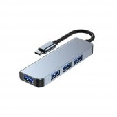 Type C 4 Port Usb 3.0 Hub Usb C Çoklayıcı Alüminyum Gövde thumbnail 9