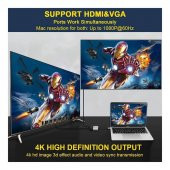 Type-C To 4K Hdmi Vga Usb 3.0 Otg Audio Ses Çevirici Kablo 5 In 1 (518947659) - 6