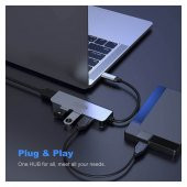 Type-C 4 Port Usb 3.0 Hub Usb-C Çoklayıcı Alüminyum Gövde (518945799) thumbnail 7