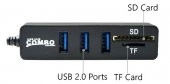 Usb 2.0 3 Port Çoklayıcı Hub Kart Okuyucu 2 İn 1 Combo Sd Tf - 4