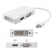 Mini Displayport To Hdmi Dvi Vga Çevirici Çoklu Giriş Dönüştürücü - 6