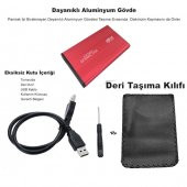 Usb 3.0 2.5 İnç Sata Harddisk Hdd Kutusu 5 Gbps Alüminyum Kırmızı thumbnail 2